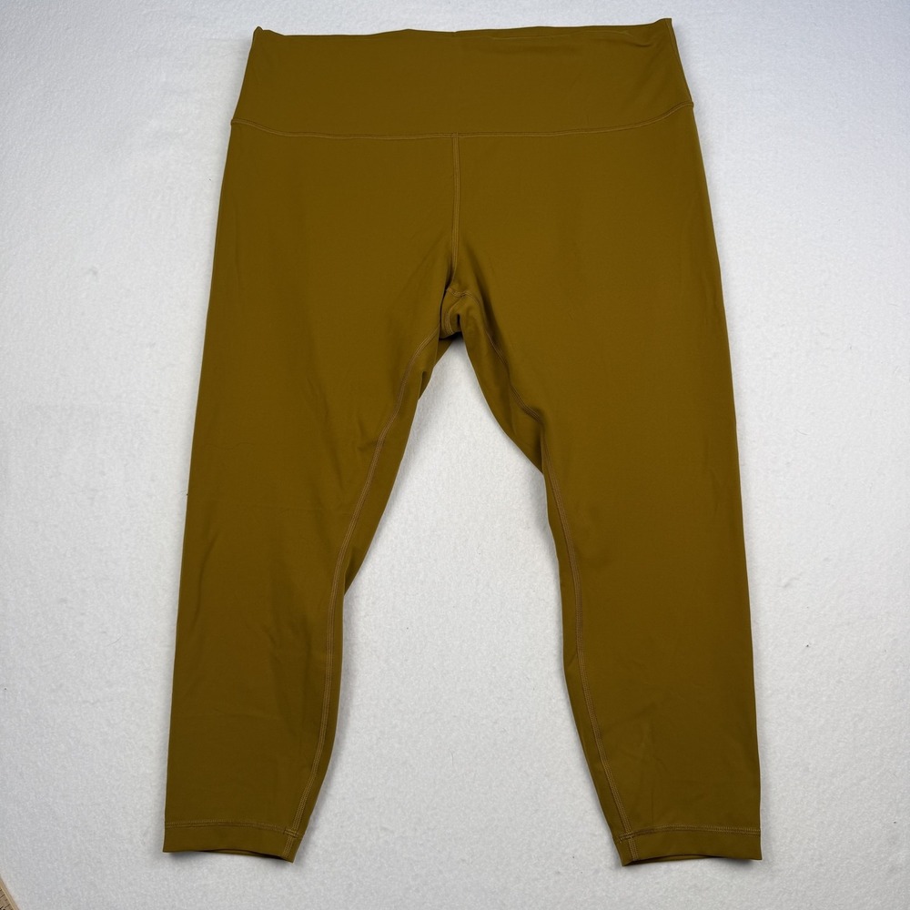 Lululemon Leggings Womens 20 Gold Cropped High Rise Athletic Yoga Pants Stretch